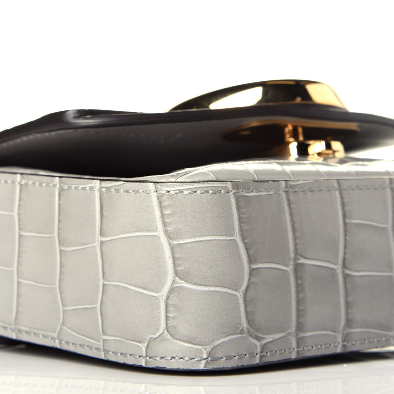 Chloe Calfskin Crocodile Embossed Mini C Bag Stormy Grey 8 of 9