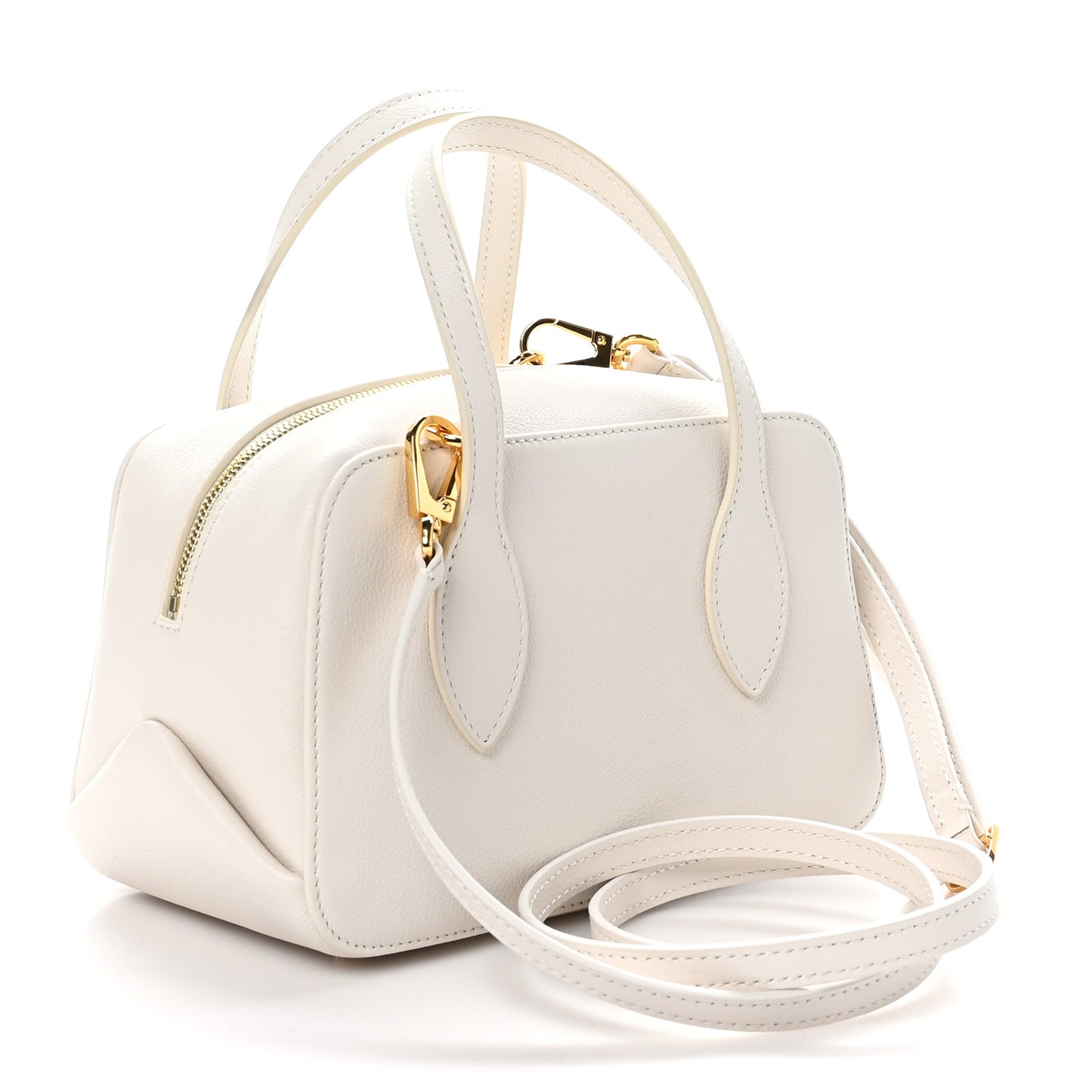 Pebbled Calfskin Small Maeve Bag Cream