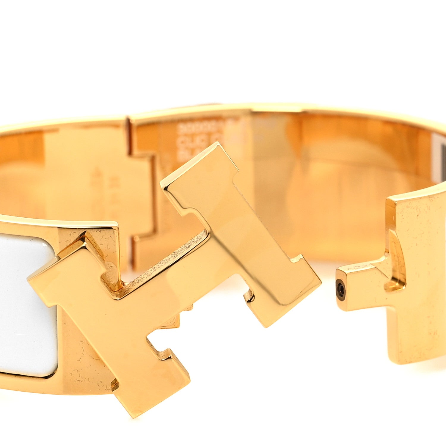 Hermes Enamel Wide Clic Clac H Bracelet PM White 4 of 6