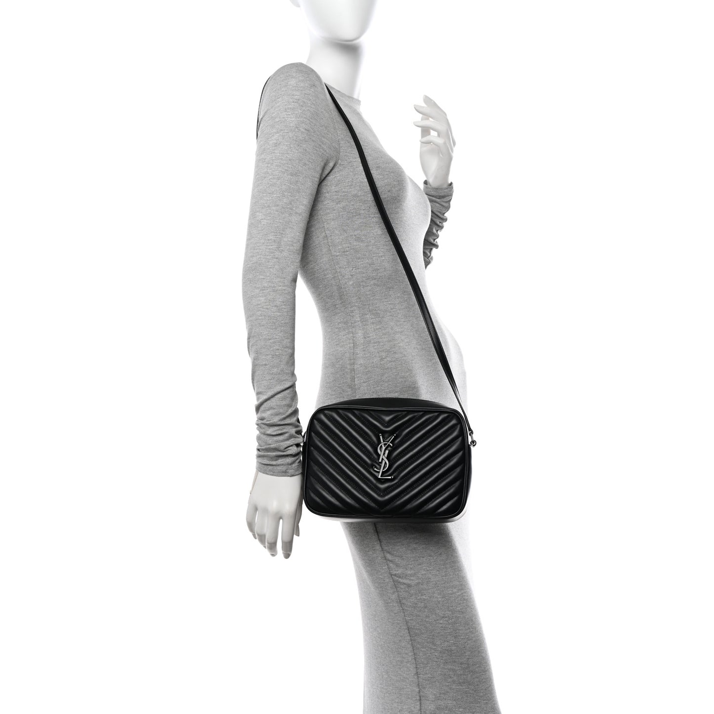 Calfskin Matelasse Monogram Monochrome Lou Camera Bag Black