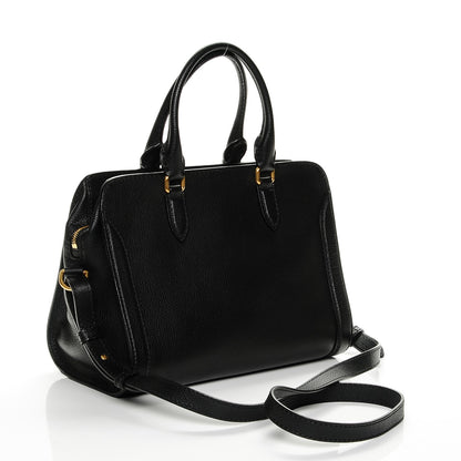 Alexander McQueen Pebbled Calfskin Padlock Pocket Tote Black 3 of 6