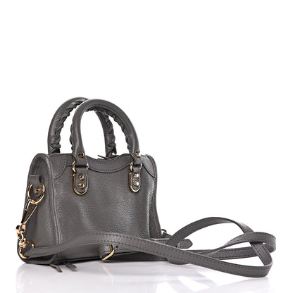 Balenciaga Chevre Gold Metallic Edge Hardware Nano City Gris Acier 3 of 10