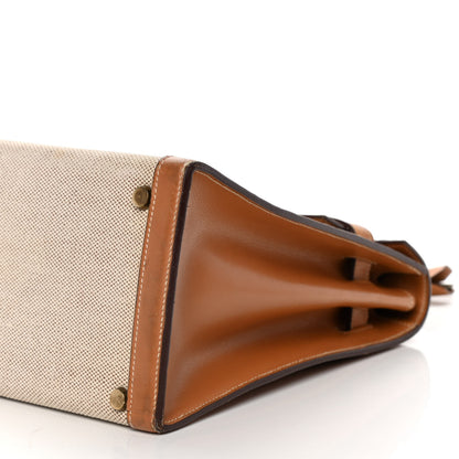 Hermes Peau Porc Toile Kelly Sellier 32 Gold 12 of 29