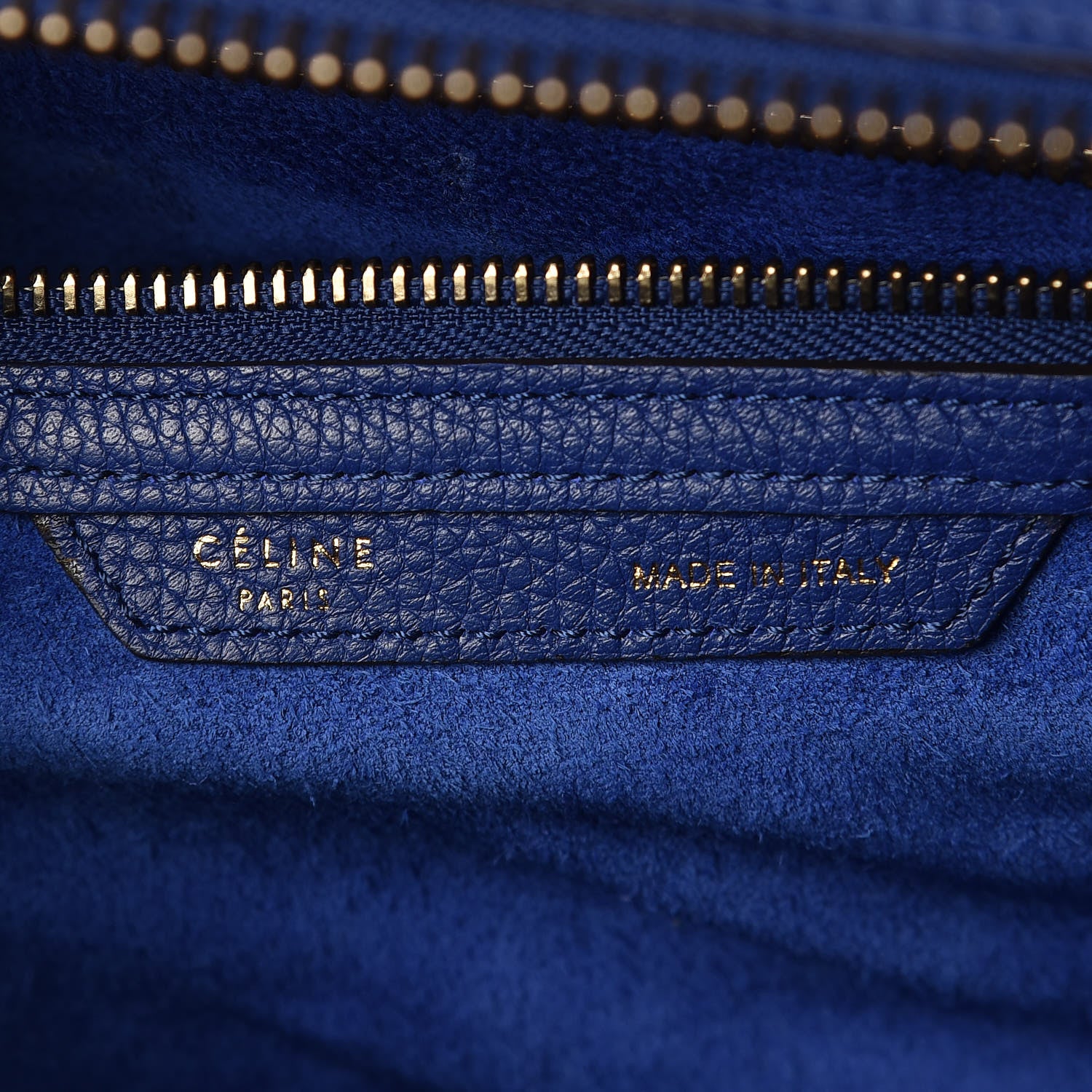 Celine Drummed Calfskin Mini Luggage Indigo 6 of 9