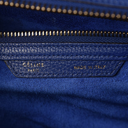 Celine Drummed Calfskin Mini Luggage Indigo 6 of 9