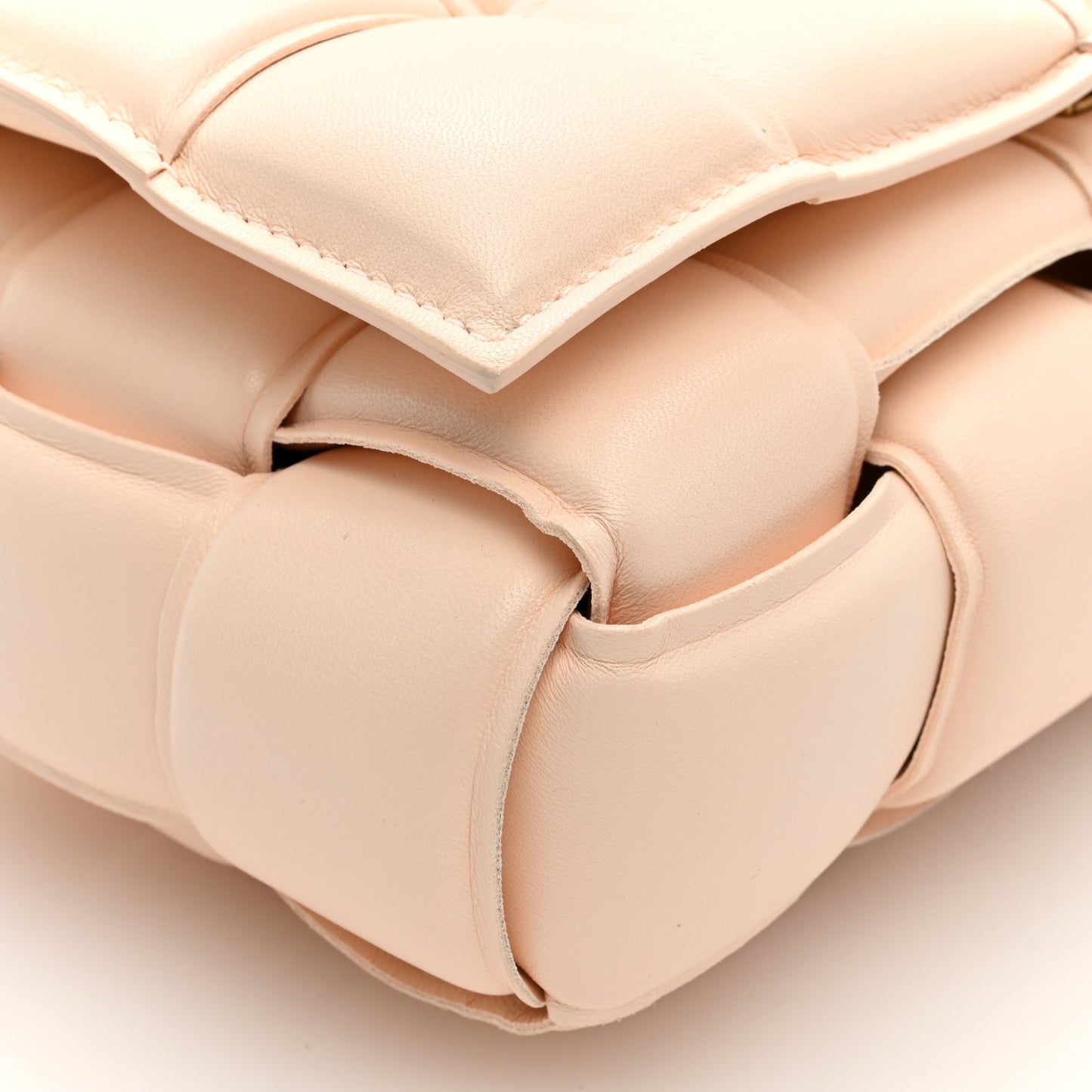 Nappa Maxi Intrecciato Padded Cassette Crossbody Bag Melon Washed