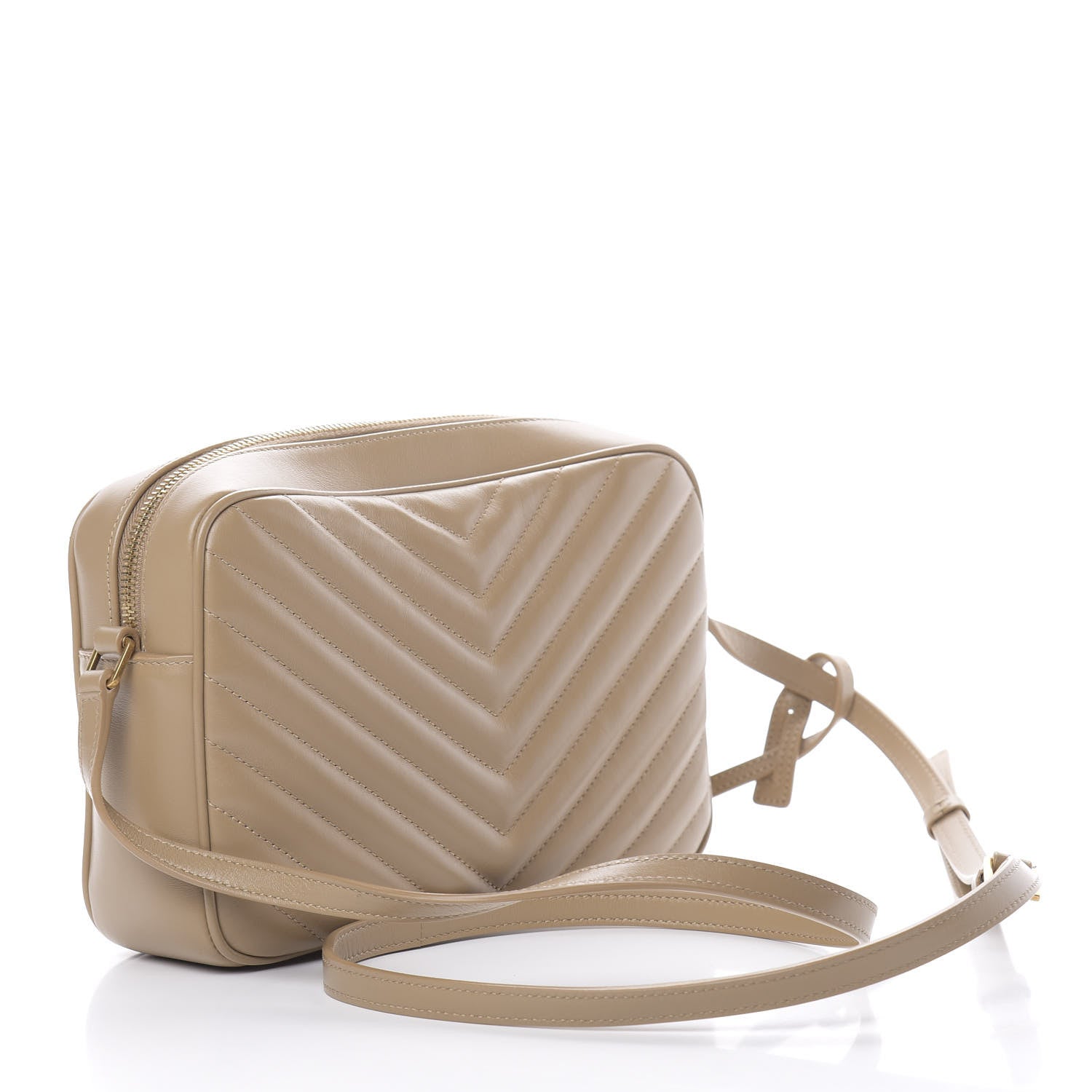 Saint Laurent Calfskin Matelasse Monogram Lou Camera Bag Dark Latte 3 of 13