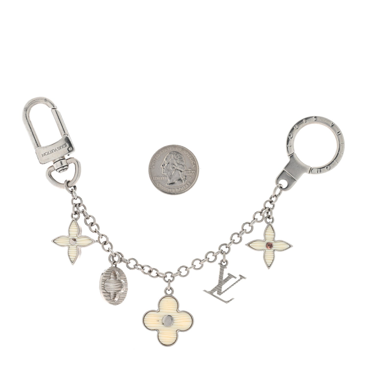 Louis Vuitton Fleur d'Epi Bag Charm Chain Ivory 2 of 3