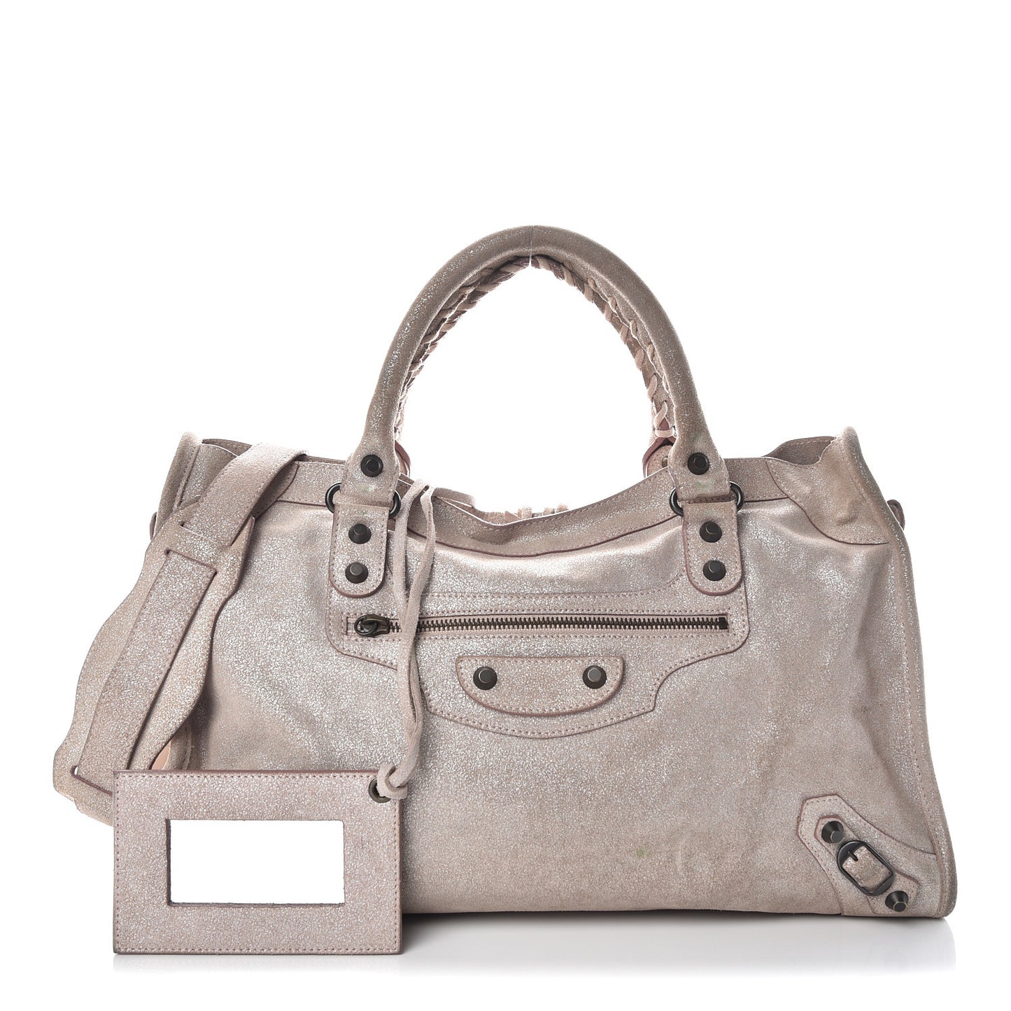 Metallic Craquele Calfskin Classic Hardware City Bois de Rose