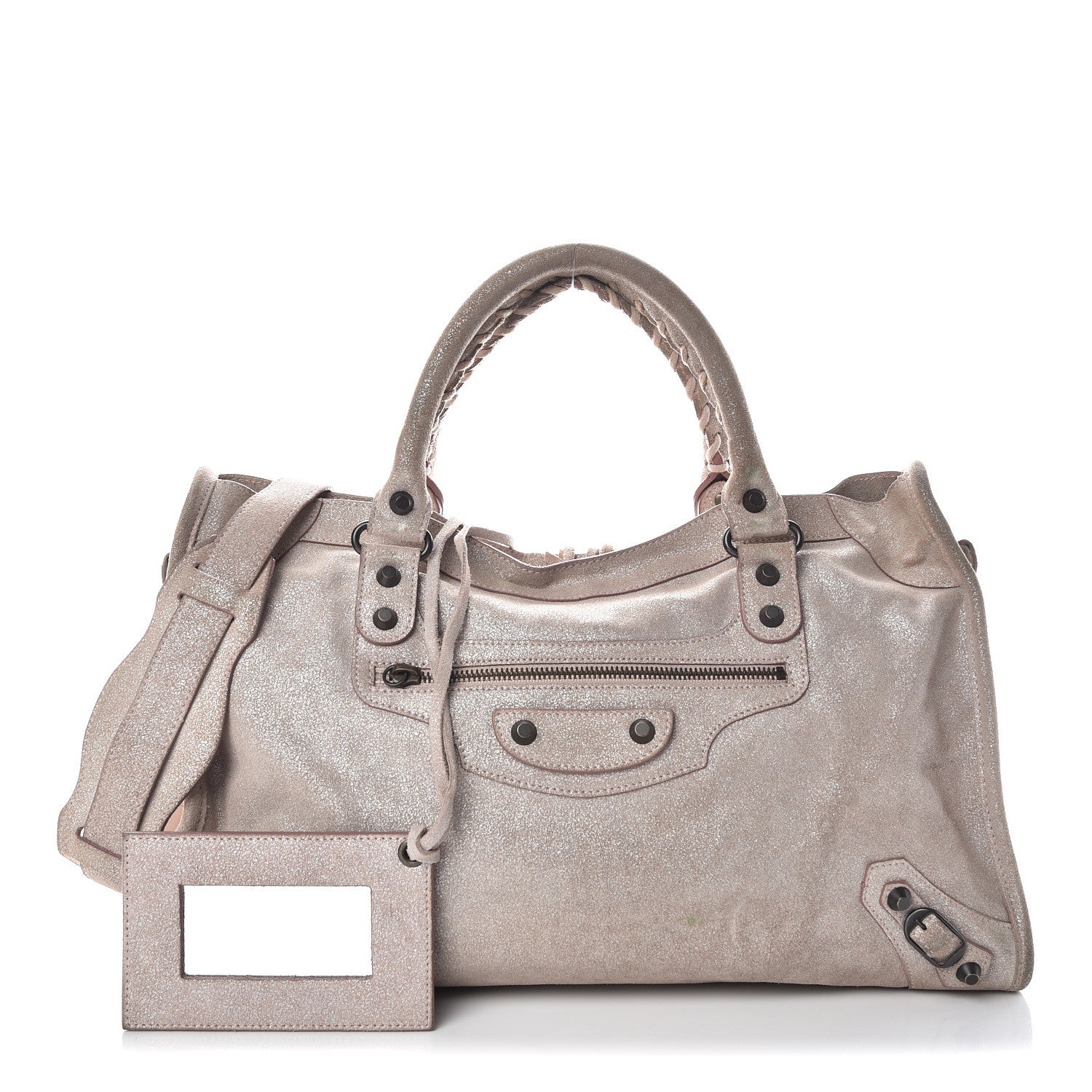 Balenciaga Metallic Craquele Calfskin Classic Hardware City Bois de Rose 1 of 33