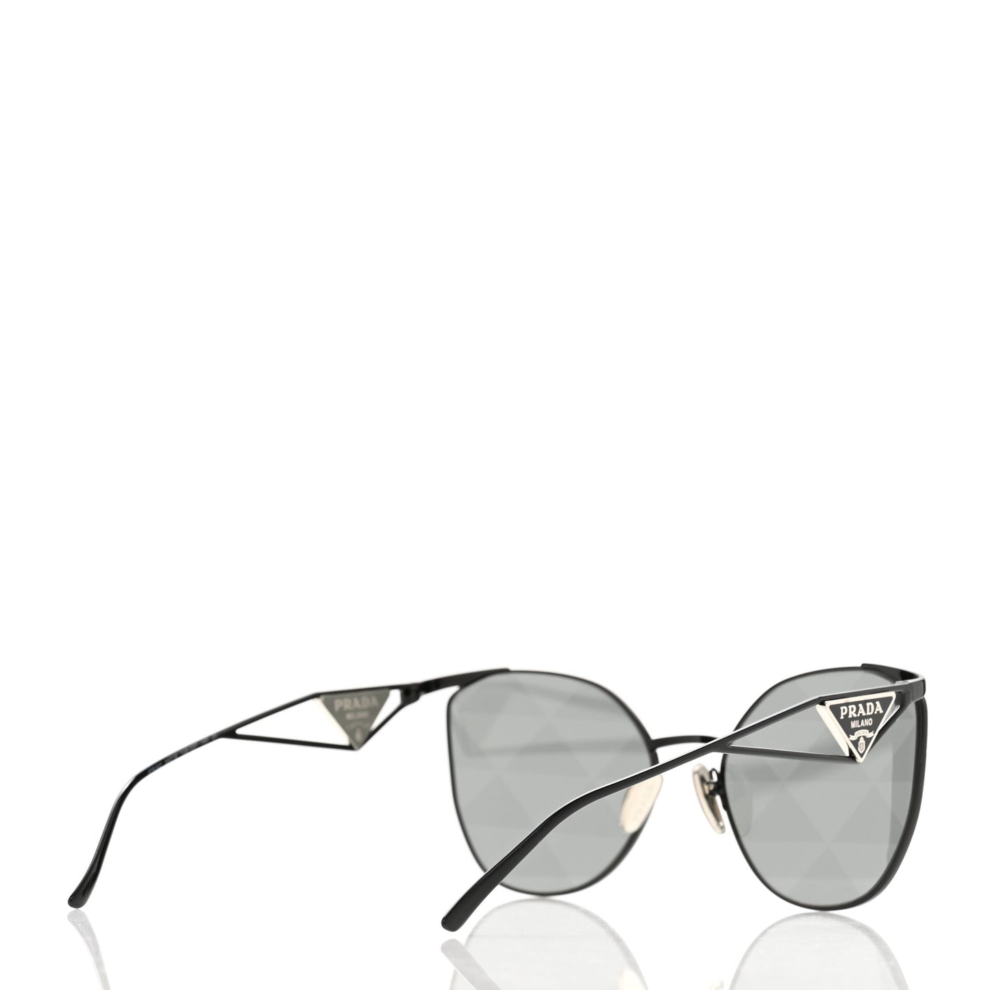 Metal Symbole Triangle Logo Sunglasses SPR 50Z Black Grey
