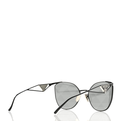 Prada Metal Symbole Triangle Logo Sunglasses SPR 50Z Black Grey 4 of 7