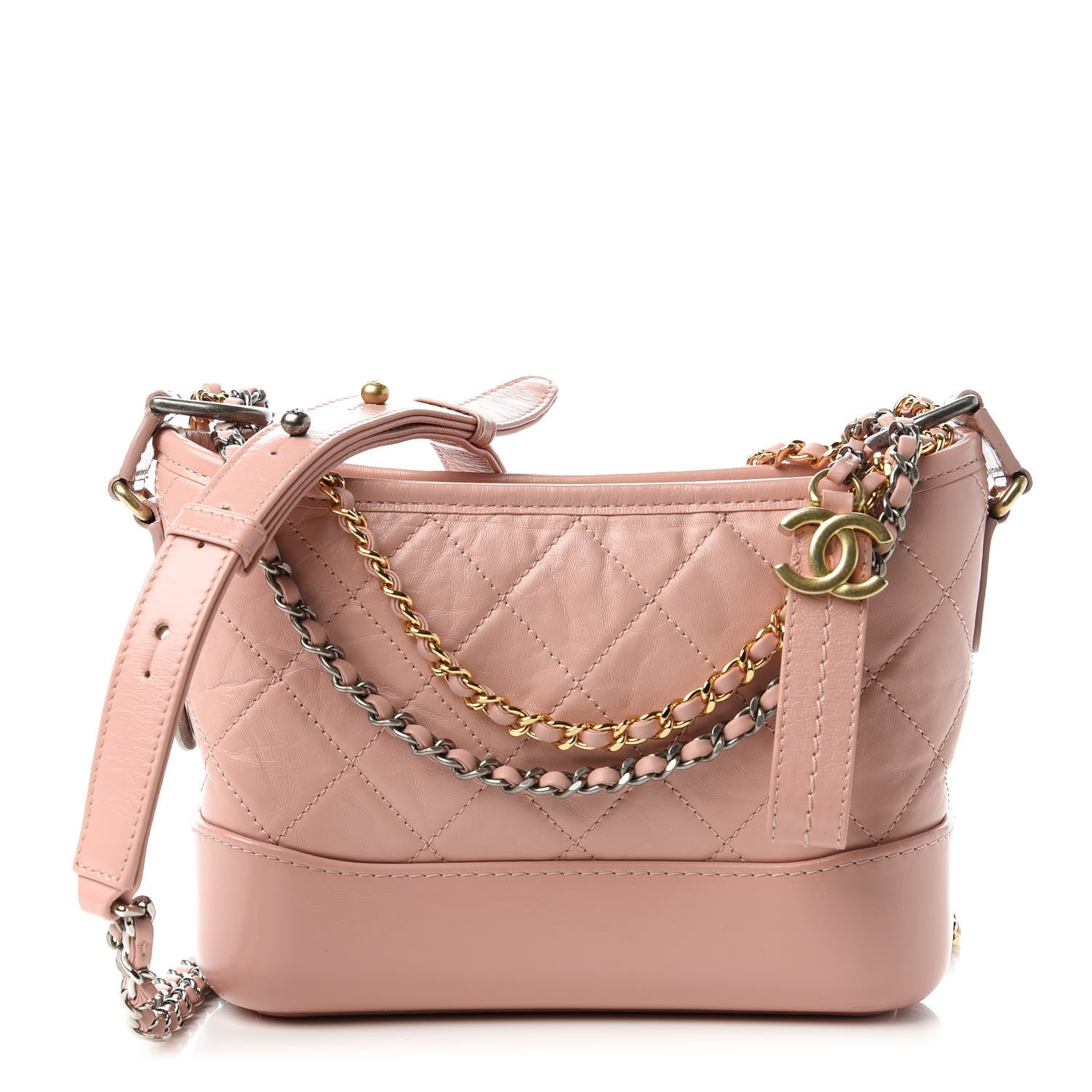 Chanel Aged Calfskin Quilted Small Gabrielle Hobo Pink 1 of 10