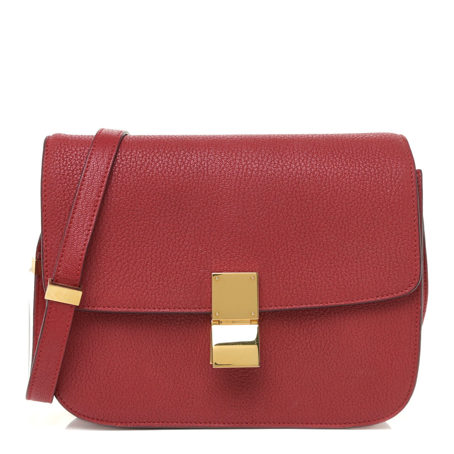 Goatskin Medium Classic Box Flap Bag Carmin