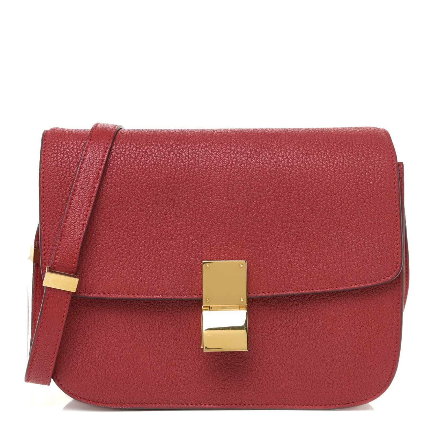 Celine Goatskin Medium Classic Box Flap Bag Carmin 1 of 12