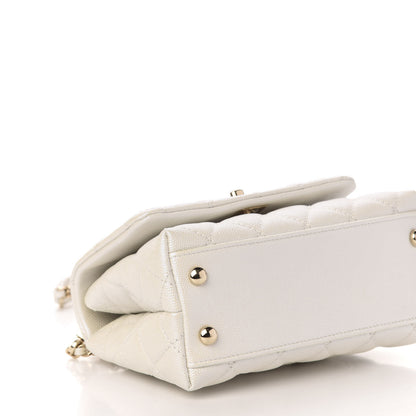 Chanel Iridescent Caviar Quilted Extra Mini Coco Handle Flap Ivory 8 of 10