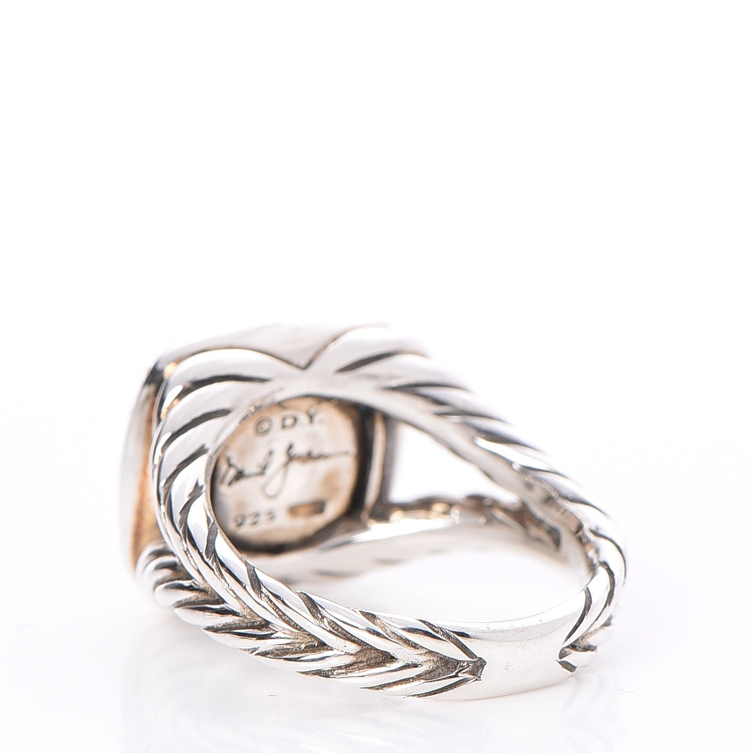 David Yurman Sterling Silver Diamond Blue Topaz 11mm Albion Ring 55 7.25 8 of 9