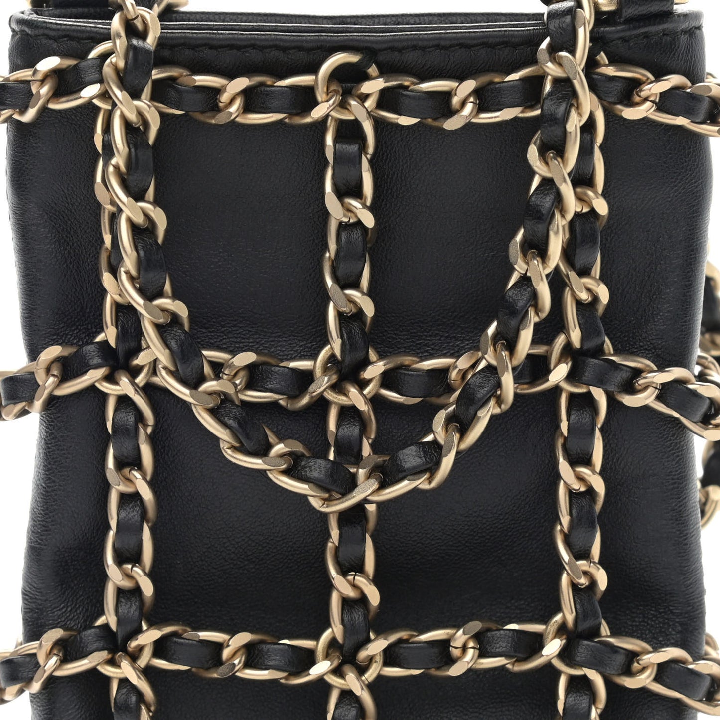 Lambskin Tech Me Out Clutch With Chain Black