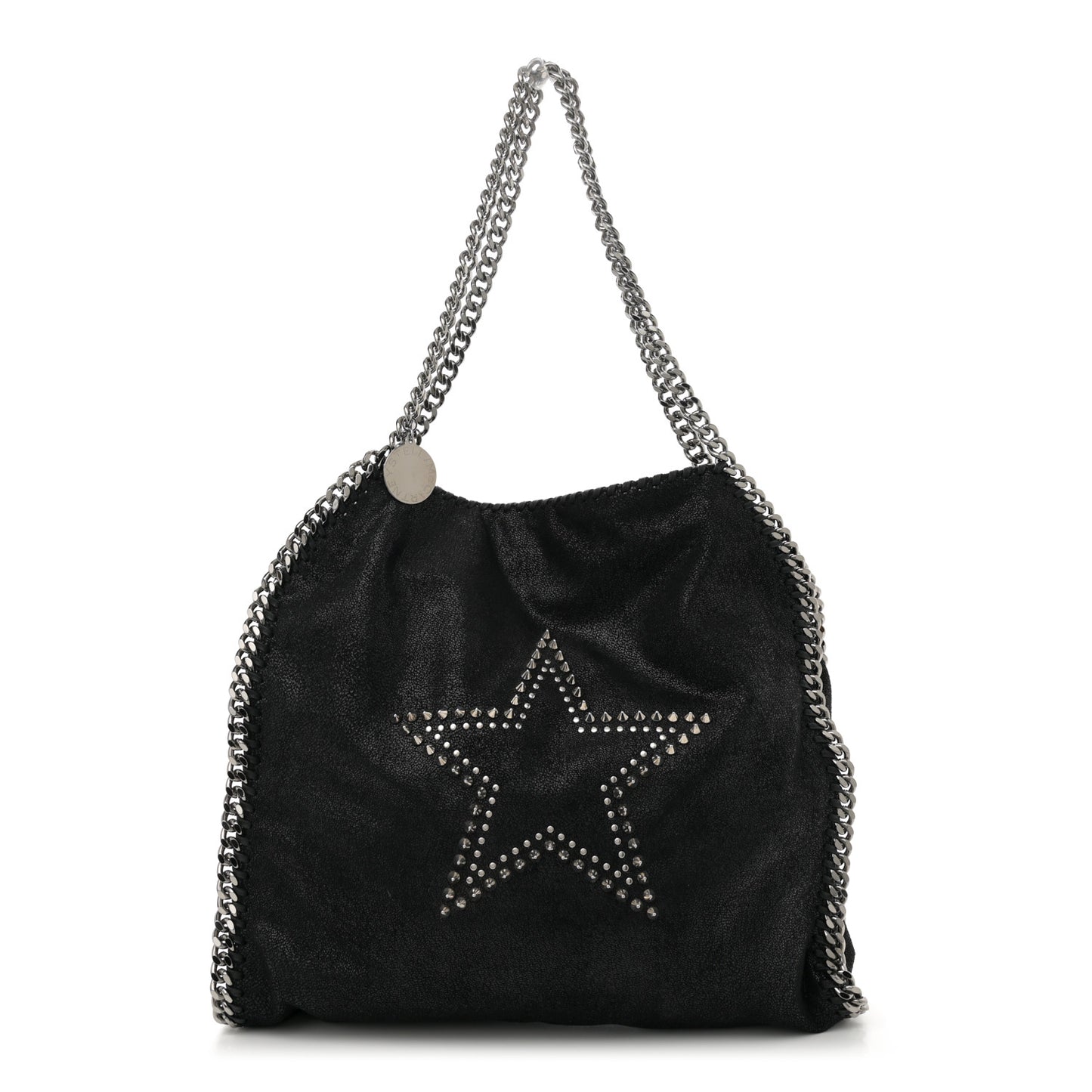 Shaggy Deer Studded Small Star Falabella Tote Black