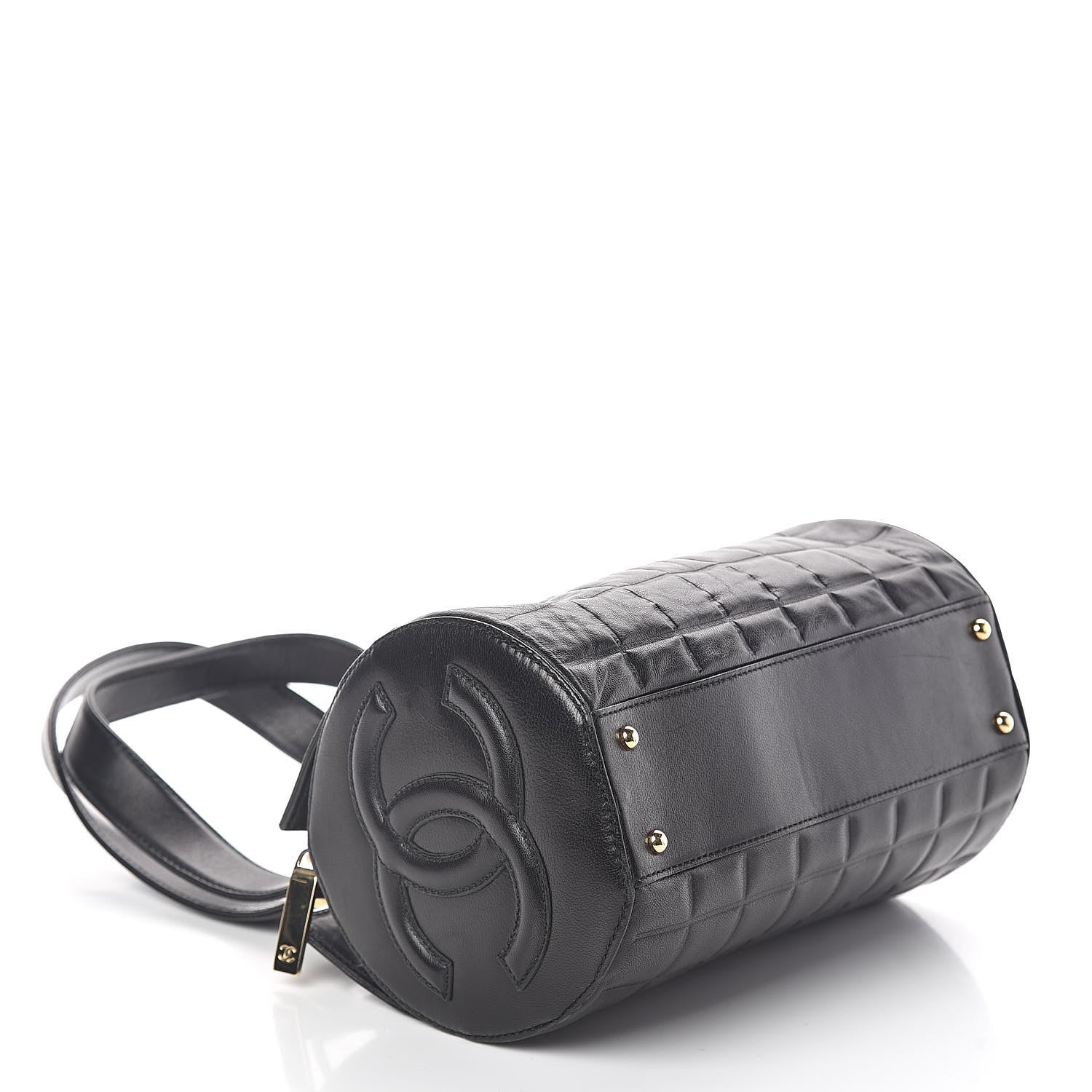Chanel Lambskin Chocolate Bar Quilted CC Shoulder Bag Black 4 of 10