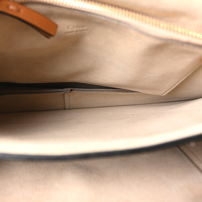 Chloe Calfskin Suede Studded Medium Faye Shoulder Bag Caramel 5 of 10