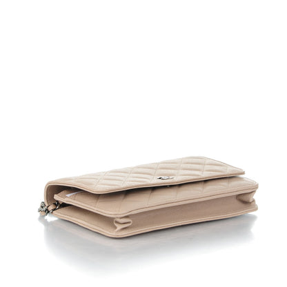 Chanel Caviar Quilted Wallet On Chain WOC Beige 4 of 8