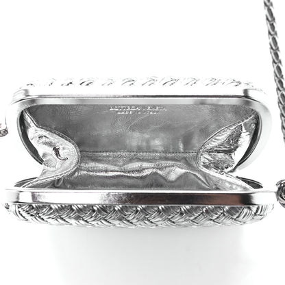 Bottega Veneta Metallic Calfskin Intrecciato Knot On Strap Silver 5 of 10