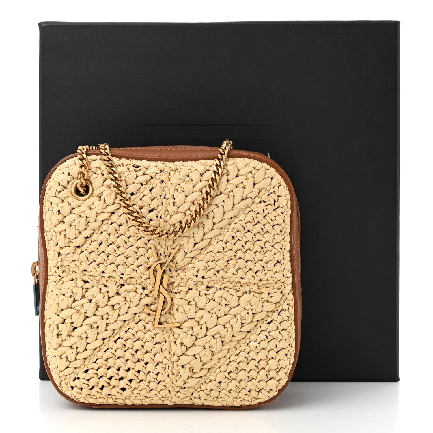 Saint Laurent Raffia Calfskin Monogram Jamie Cube Beige Brick 11 of 11