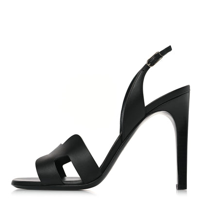 Hermes Calfskin Holy 105 Sandals 38 Black 1 of 9