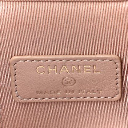 Chanel Lambskin Quilted Top Handle Mini Vanity Case With Chain Beige 6 of 11