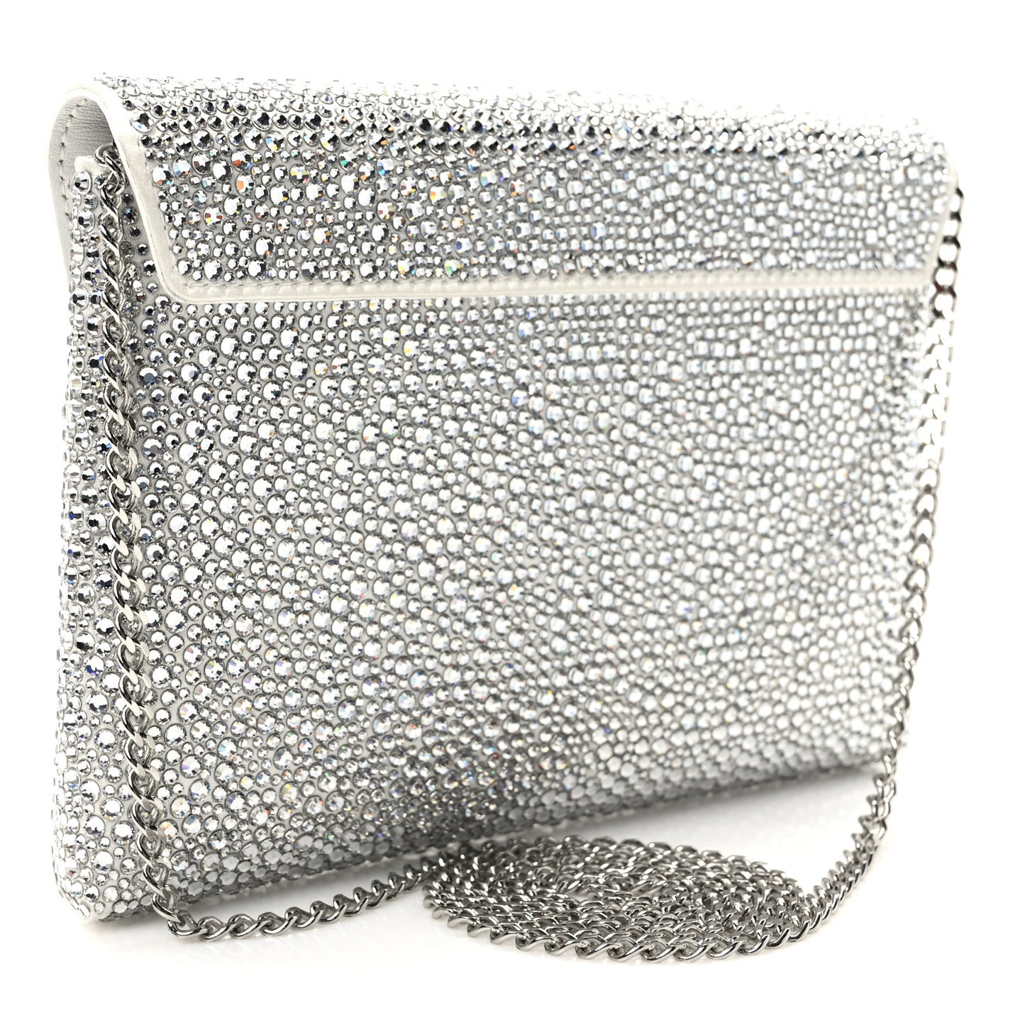 Crystal La Medusa Envelope Clutch Optical White