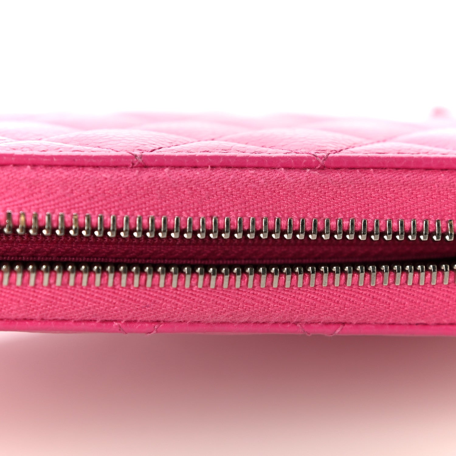 Chanel Caviar Quilted Large Gusset Zip Around Wallet Pink 18 of 21