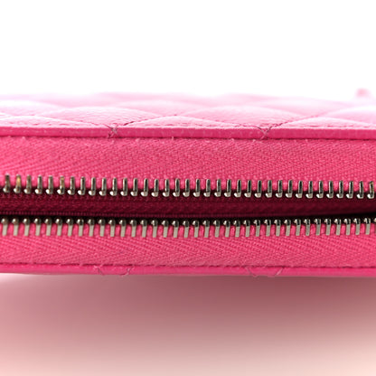 Chanel Caviar Quilted Large Gusset Zip Around Wallet Pink 18 of 21