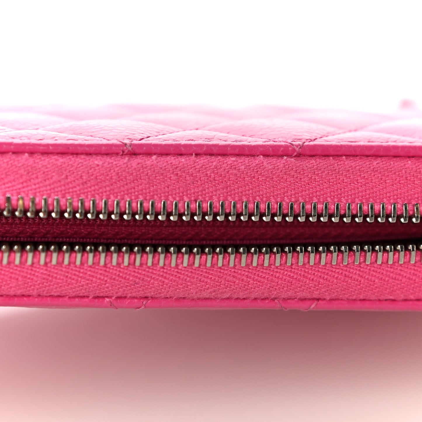 Caviar Quilted Large Gusset Zip Around Wallet Pink
