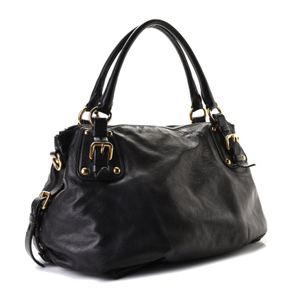 Prada Vitello Soft Shopping Satchel Black 2 of 7