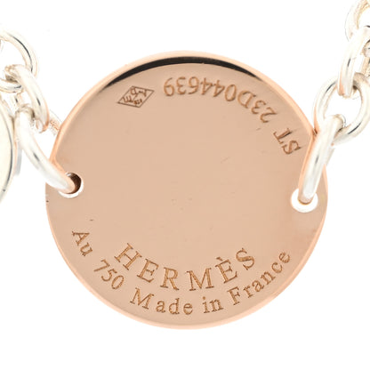 Hermes Sterling Silver 18K Rose Gold Confettis Bracelet ST 3 of 4