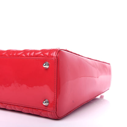 Christian Dior Patent Cannage Large Lady Dior Red 9 of 11