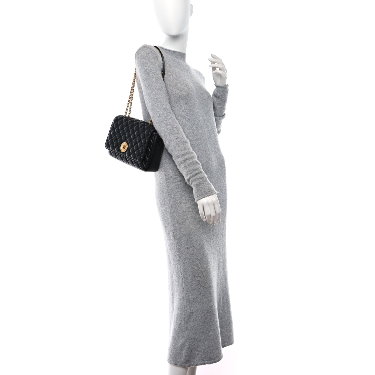 Versace Nappa Quilted La Medusa Chain Crossbody Black 2 of 11
