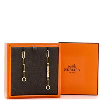 Hermes 18K Yellow Gold TPM Kelly Chaine Earrings 5 of 5