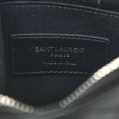 Saint Laurent Calfskin Matelasse Chevron Monogram Pouch Black 6 of 10