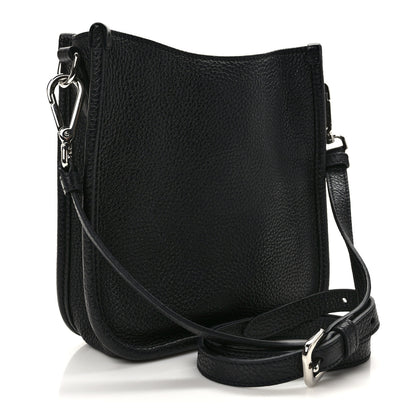 Prada Vitello Daino Soft Mini Hobo Messenger Bag Black 3 of 9