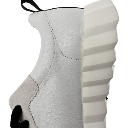 Hermes Goatskin Suede Goatskin Bouncing Sneakers 39 White Black 9 of 10