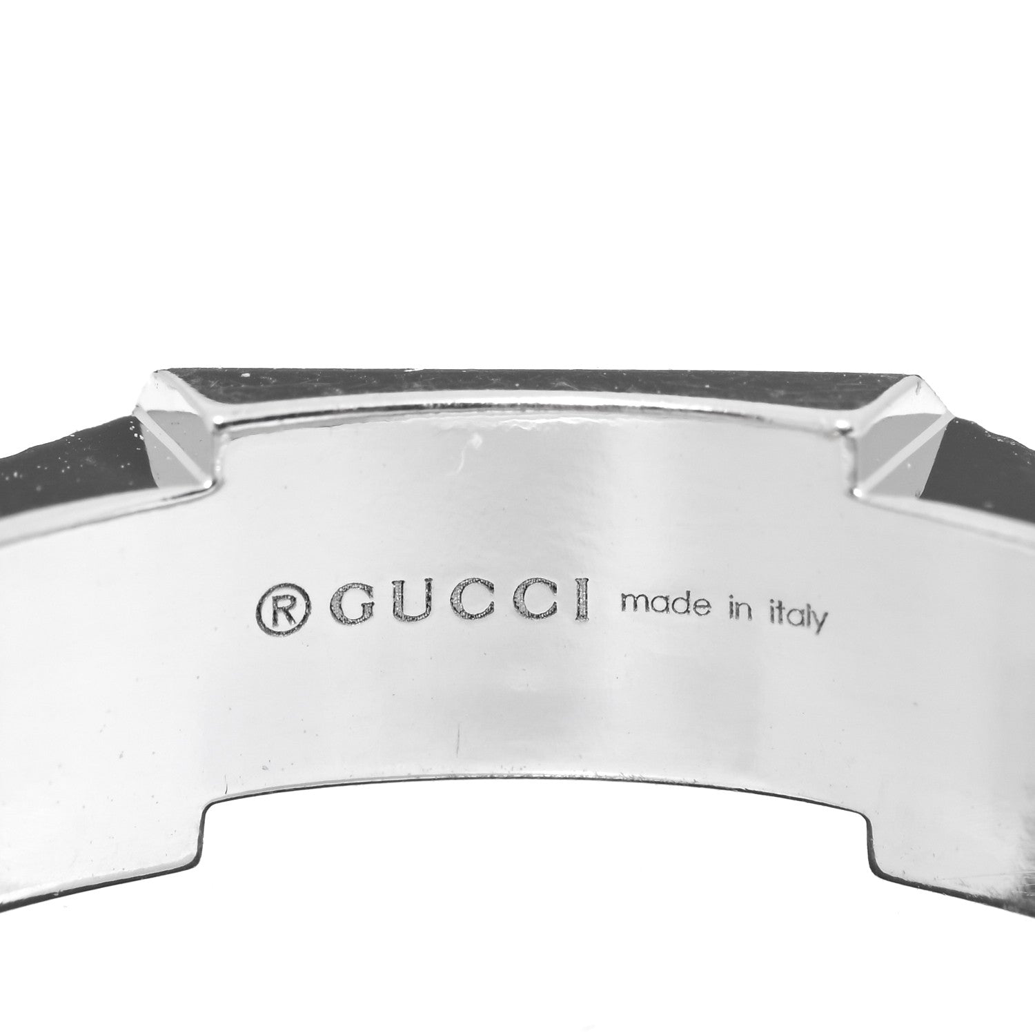 Gucci 18K White Gold 5mm Link To Love Striped Ring 53 6.25 4 of 4
