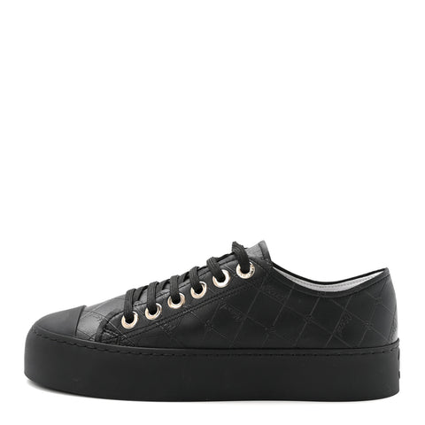 Lambskin Printed Logo Sneakers 37.5 Black