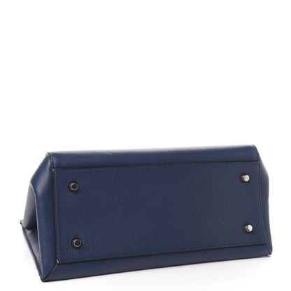 Celine Drummed Calfskin Medium Edge Shoulder Bag Navy 4 of 10