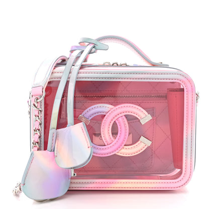 Chanel PVC Patent Calfskin Patent Lambskin Small CC Vanity Case Pink 1 of 10