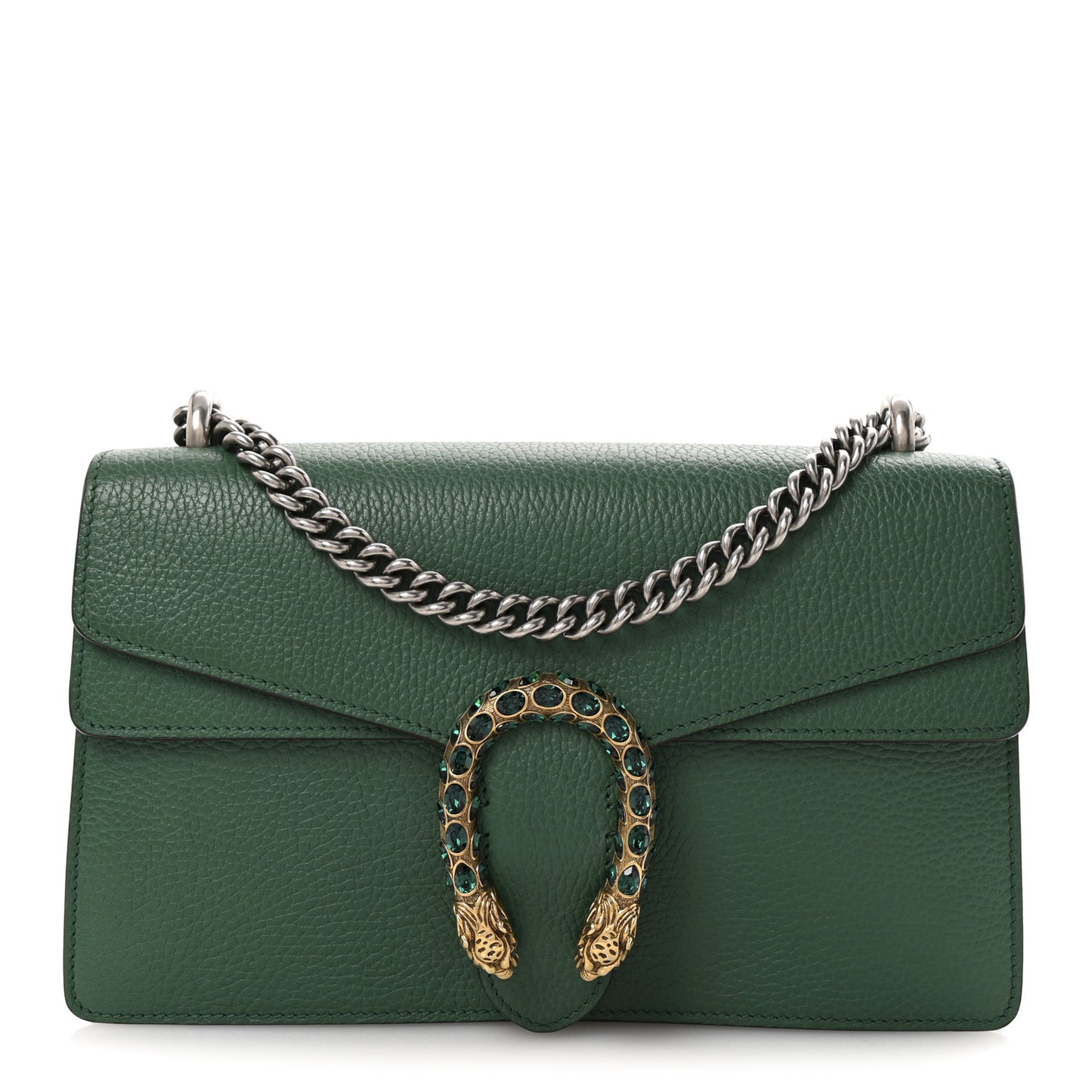 Pebbled Calfskin Small Dionysus Shoulder Bag Emerald