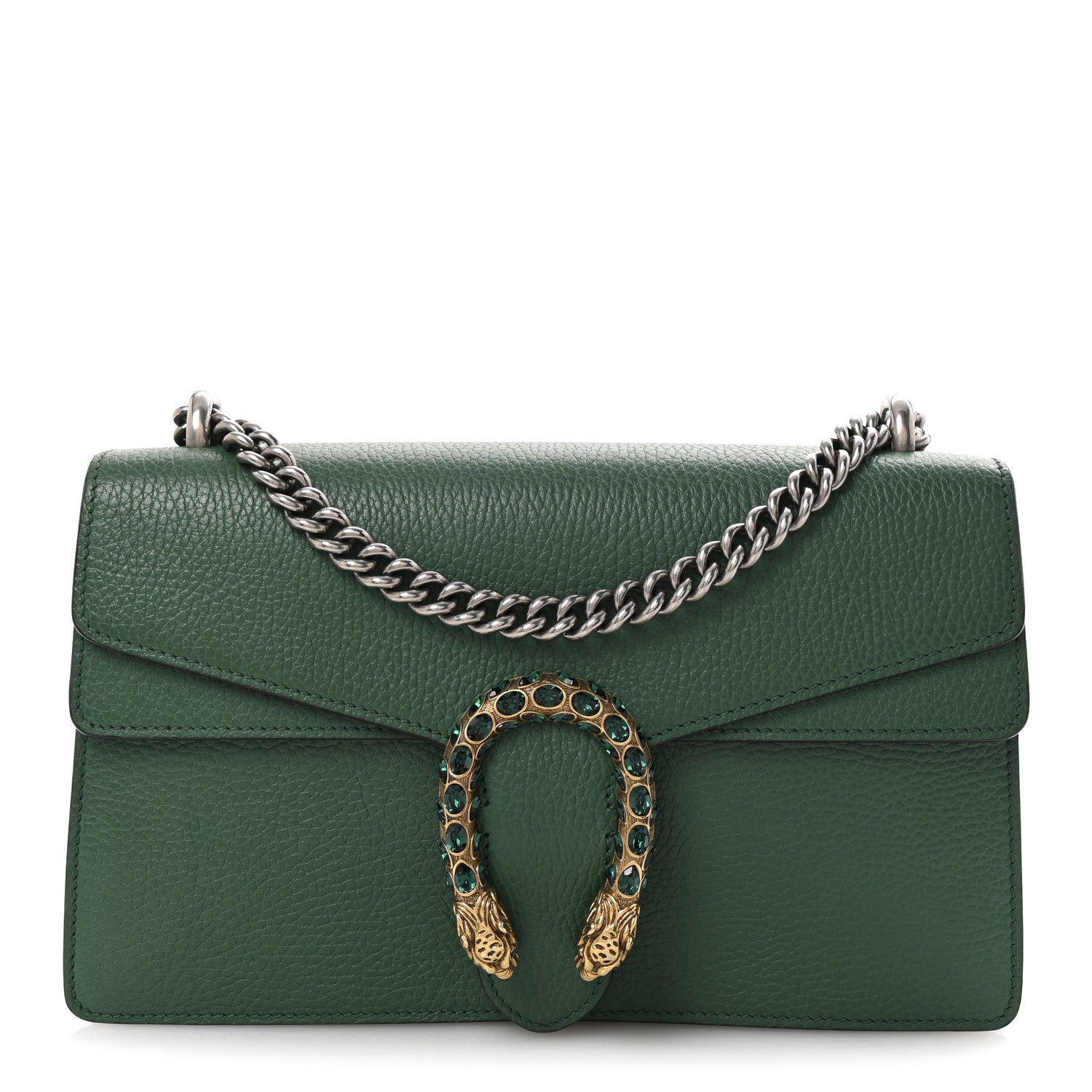 Gucci Pebbled Calfskin Small Dionysus Shoulder Bag Emerald 1 of 13