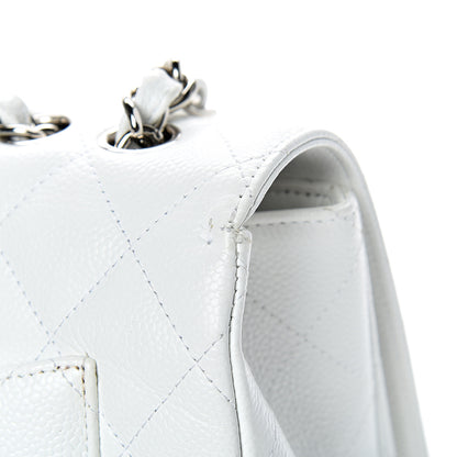 Chanel Caviar Quilted Jumbo Single Flap White 12 of 12
