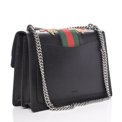 Gucci Calfskin Web Floral Embroidered Medium Dionysus Shoulder Bag Black 3 of 10